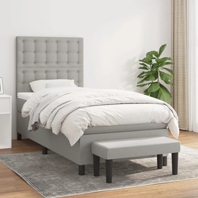 Giroletto A Molle Con Materasso Grigio Chiaro100x200 Cm Tessuto /