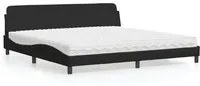 Letto con Materasso Nero 200x200 cm in Tessuto 3208466