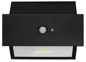 Applique LED Solare Nera Rettangolare con Sensore di Movimento Colore Bianco Naturale 4.000K