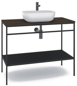 Mobile sottolavabo e lavabo Outline per vasca centrale nero L 100 x H 92 x P 45.5 cm