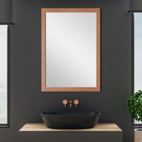Specchio con cornice a mosaico rame 67x87 cm reversibile
