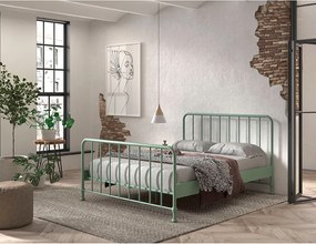 Letto singolo verde in metallo verde con rete 160x200 cm BRONXX - Vipack