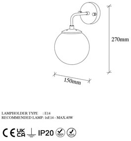 Lampada da parete dorata Horn – Opviq lights