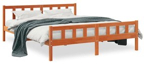 Letto Senza Materasso Marrone Cera 160x200 Cm İn Legno Di Pino /