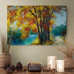 Stampa su tela – Alberi dipinti nei colori dell'autunno