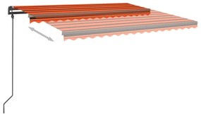 Tenda Retrattile Automatica con Pali 4,5x3,5 m Arancio Marrone