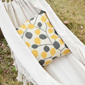 Amaca da Giardino Sospesa 288x150 cm in Tela con Frange Stile Boho Crema...