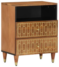 Comodino 50x33x62 Cm İn Legno Massello Di Mango /