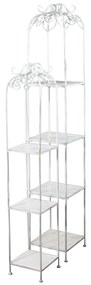 set di 2 scaffali stile provenzale in ferro verniciato g.27x27x162/p.22x22x125
