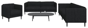 Set D Divani 3 Pz Nero İn Tessuto /