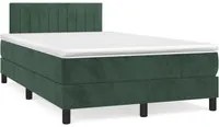 Letto a Molle con Materasso e LED Verde Scuro 120x190cm Vellutocod mxl 91520