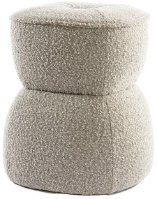 Sgabello in tessuto bouclé beige Leyla - Light &amp; Living