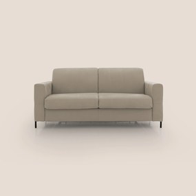 Ortensia divano letto materasso H18 cm con piedi alti in elegante microfibra smacchiabile T11