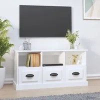 Mobile Porta TV Bianco 100x35x50 cm in Legno Multistrato 816288