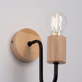 Sollux SL.1668 - Applique TIMBO 1xE27/15W/230V nero/beige/faggio