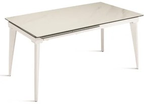 Tavolo allungabile 180 cm ULISSE con top grčs porcellanato effetto Marmo Bianco
