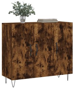 Credenza rovere fumo 90x34x80 cm in legno multistrato