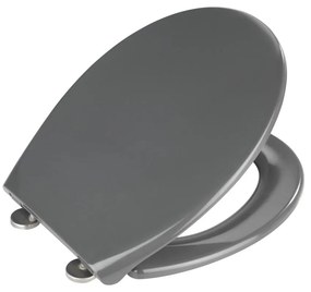 Sedile per wc grigio scuro con chiusura facilitata , 44,5 x 37,5 cm Samos - Wenko
