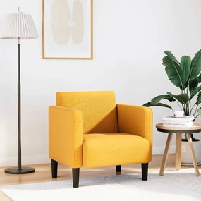 Divano Sedia Con Braccioli Giallo Chiaro 54 Cm Tessuto A Coste /