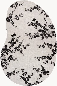 Tappeto jacquard lavabile da interno-esterno dalla forma organica Sakura