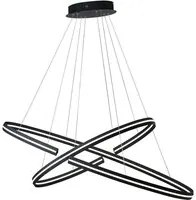 Sospensione LED CLARKE in alluminio nero 88W 3000K (luce calda)