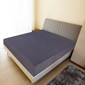 Lenzuola Con Angoli Jersey 2 Pz Antracite 90x200 Cm Cotone /