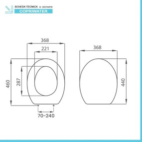 Copriwater per wc anziani in termoindurente bianco cerniere regolabili