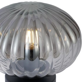Lampada da tavolo di design nera con vetro fumé - Mochi