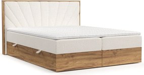 Letto boxspring con contenitore in crema-naturale 160x200 cm Asahi - Maison de Rêve