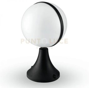 Lumetto orbit nero 1 luce attacco e27 ip44 25x30cm base in alluminio