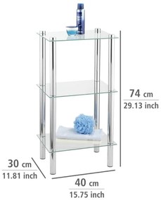 WENKO 15851100 - Scaffale YAGO 40x74 cm argento/trasparente