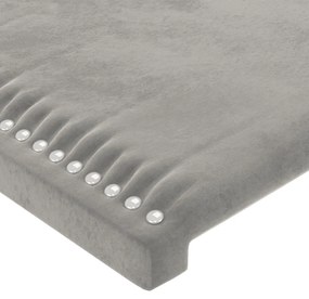 Testiera 4 pz grigio chiaro 80x5x78/88 cm in velluto