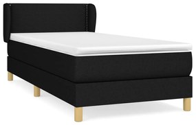 Giroletto a molle con materasso nero 90x190 cm in tessuto