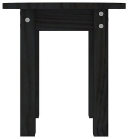 Tavolino da salotto nero Ø 35x35 cm in legno massello di pino
