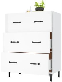 Credenza 69,5x34x90 cm in legno multistrato bianco lucido