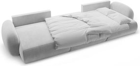 Divano angolare grigio chiaro allungabile/con contenitore (a U) con rivestimento in velluto Tonale – Cosmopolitan Design