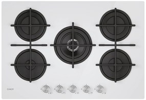 Piano cottura 5 fuochi CVG74WTW VETRO WH CANDY bianco