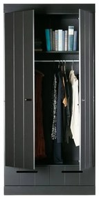 Armadio in pino nero 94x195 cm Connect - WOOOD