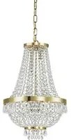 Lampadario Classico Caesar Metallo-Cristallo Oro 6 Luci G9 3W 3000K Luce Calda