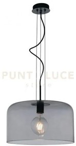 Lampadario a sospensione gibus fume' 1 luce attacco e27 40x40x150cm...