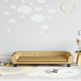 Divano Per Bambini Marrone 100x50x26 Cm İn Velluto /