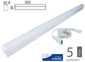 Plafoniera Tubo Led T5 30cm 4W Freddo 6400K Lineare Raccordabile Allungabile Chip Smd Samsung SKU-21691