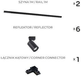 Zuma Line 3566 - Faretto per sistema a binario TORE 6xGU10/35W/230V nero