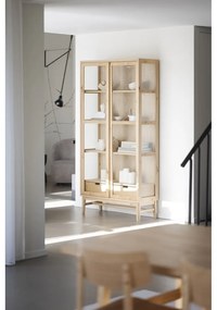 Vetrina in rovere con ante scorrevoli in colore naturale 100x203 cm Hazelton - Rowico