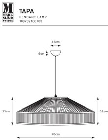 Markslöjd 108782 - Lampadario a sospensione con filo TAPA 1xE27/40W/230V nero/bambù