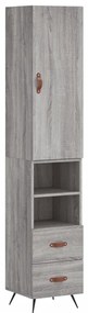 Credenza grigio sonoma 34,5x34x180 cm in legno multistrato