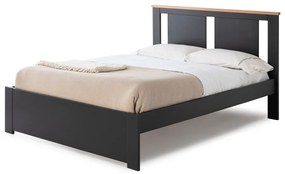 Letto matrimoniale grigio scuro con griglia 140x190 cm Enara - Marckeric