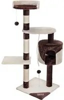 Albero Tiragraffi Gatti Parco Giochi Cuccia Graffiatoio gatto 112cm Marrone Crem