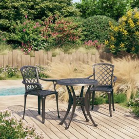 Set Da Bistrot 3 Pz İn Alluminio Pressofuso Nero /
