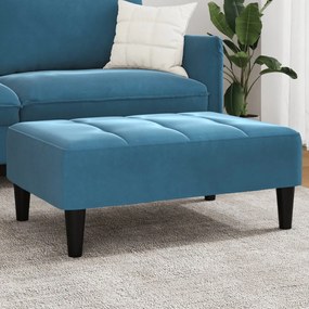 Poggiapiedi Blu 77x55x31 Cm İn Velluto /
